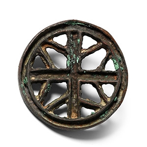 West Central Asian Bronze Stamp Seal with Cross