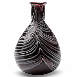 Roman Aubergine-Banded Glass Vase