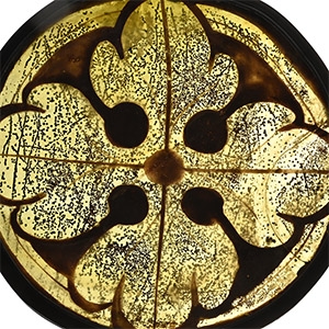 Medieval Stained Glass Panel with Quatrefoil