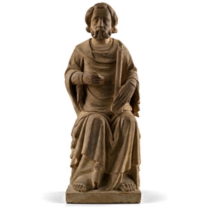 Medieval Limestone Saint Peter from a Retable