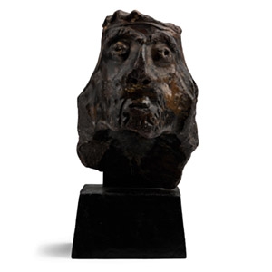 Medieval Head of a King From a Ridge Tile Terminus