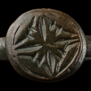 Medieval Bronze Ring with Star Motif