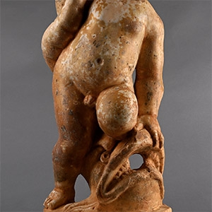 Marble Fountain Sculpture of a Putto Wrestling a Fish