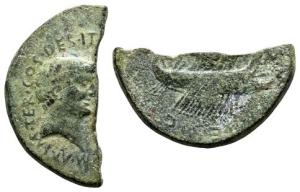 Mark Antony and Octavia AE Dupondius.