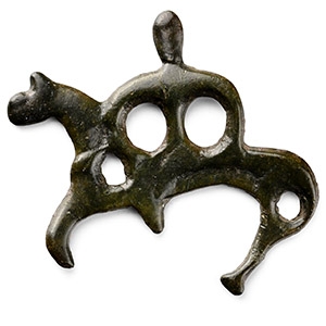 Viking Age Bronze Horse and Rider Pendant