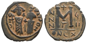 Heraclius and Heraclius Constantine AE 40 Nummi of Follis.