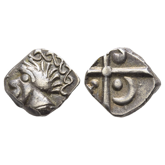 Celtic Northeast Gaul. Tolosates, Negro Head AR Drachm.