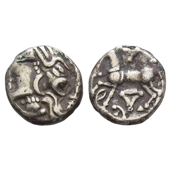 Central Gaul, the Aedui (or Lingones) AR Quinarius.