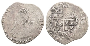 England. Stuart, Charles I AR Sixpence.