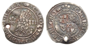 England. Stuart, Charles I AR Threepence.