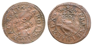 England. Stuart, Charles I CU Farthing.