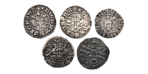 Group of Five [5] Plantagenet, Edward I AR Pennies.
