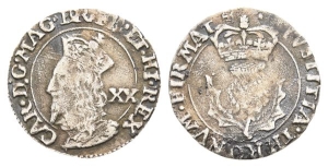 Scotland. Charles I AR Twenty Pence.