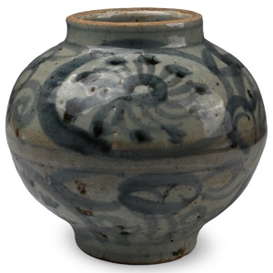 Chinese Yuan, Blue and White Peony Jar