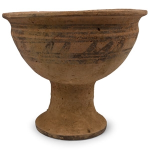 Western Asiatic Terracotta Footed Chalice