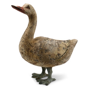 Chinese Han Terracotta Duck with Bronze Feet