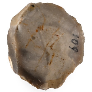 Stone Age Round Flint Steep-Sided Scraper