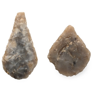 Stone Age Flint Arrowhead Group