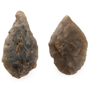 Stone Age Flint Arrowhead Group
