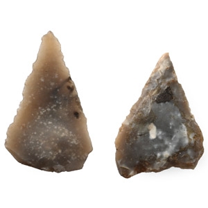 Stone Age Flint Arrowhead Group