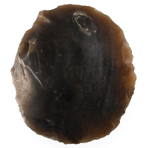Stone Age Grey Flint Round Steep-Sided Scraper