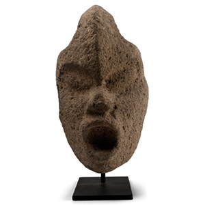 Pre-Columbian Veracruz Stone Hacha in the Form of Xipe Totec Deity