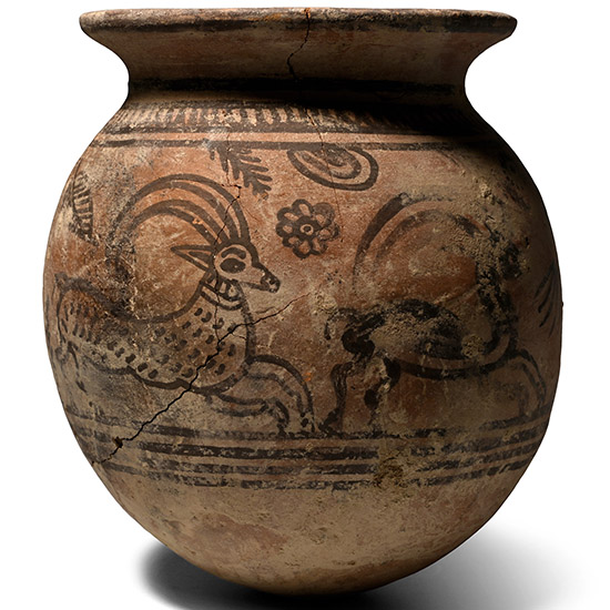 Large Indus Valley Terracotta Vessel with Animals