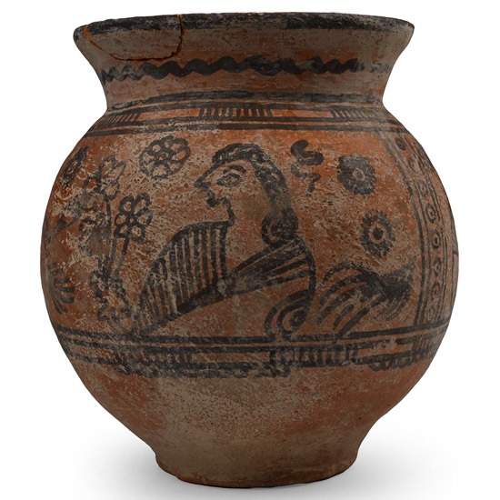 Indus Valley Terracotta Vessel with Painted Scene