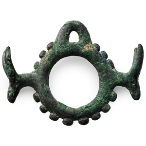 Luristan Bronze Pendant with Animal Heads