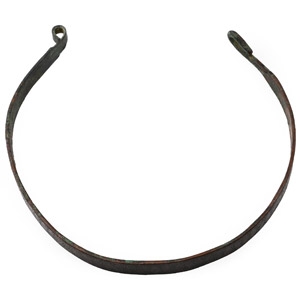 Viking Period Bronze Decorated Flat Bar Torc