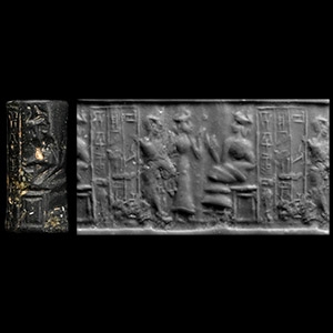 Neo Sumerian Stone Cylinder Seal for a Royal Soldier, Son of Bagi