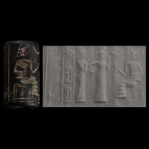 Neo Sumerian Cylinder Seal with Hadada, son of Lugal...na Inscription