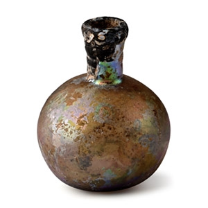 Roman Iridescent Glass Flask