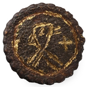 Anglo-Saxon Gilt Bronze Brooch with Bust