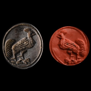 Georgian Silver Fob Seal with Cockerel