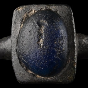Medieval Bronze Ring with Cabochon
