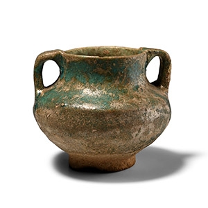 Western Asiatic Turquoise Glazed Handled Jar