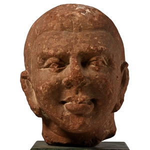 Chinese Ming Red Stone Head of Buddha
