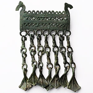 Viking Age Bronze Pendant with Foot Dangles