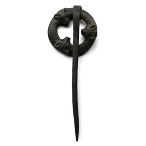 Viking Age Bronze Annular Brooch with Bears Masks