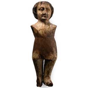 Medieval Painted Wooden Figure