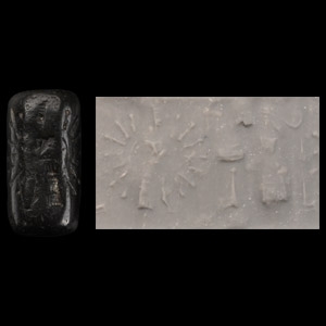 Neo-Babylonian Stone Cylinder Seal with Presentation Scene