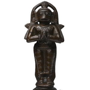 Copper-alloy Standing Hanuman Figure with Stand