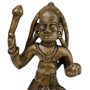 Copper-alloy God Hanuman Holding a Club