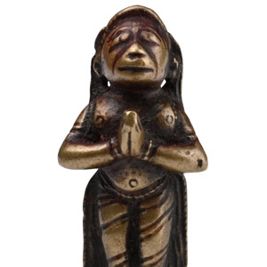 Copper-alloy Preying Hanuman Figure