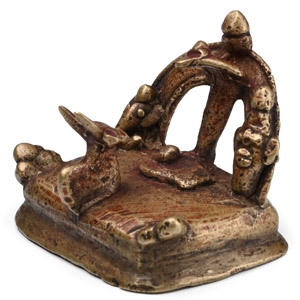 Copper-alloy Shiva Lingam Shrine with Nandi and Naga