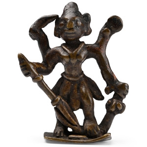 Copper-alloy Durga with Sceptre and Club