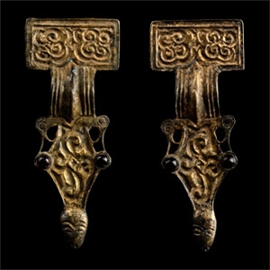 Merovingian Silver-Gilt Brooch Pair