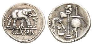 The Caesarians, Julius Caesar AR Denarius.