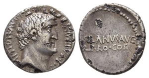 Marc Antony and M. Junius Silanus AR Denarius.